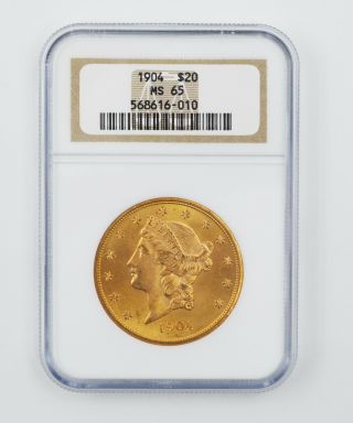 1904 Us Gold $20 Liberty Head Double Eagle - Ngc Ms65