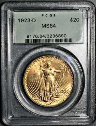 1923 - D $20 St.  Gauden 