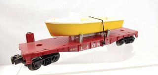 Lionel Trains Postwar 6801 Flat Car With Boat O Scale