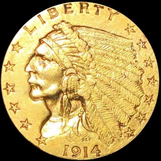 1914 $2.  50 " Quarter Eagle " Appears Uncirculated Philly Ms Bu Indian Head Gold Nr