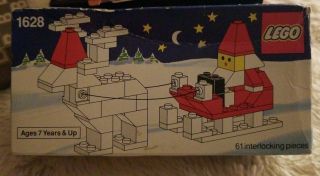 Vintage Lego 1628 Santa On Sleigh With Reindeer 1991 Set 61pc