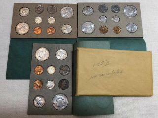 1953 P - D - S Us Double Set 30 Brilliant Uncirculated Coins In Holder