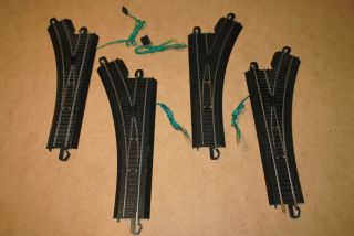 Bachmann E - Z Track 4x Switches - 2x Left 2x Right - Turnouts Silver Rail Black Bed