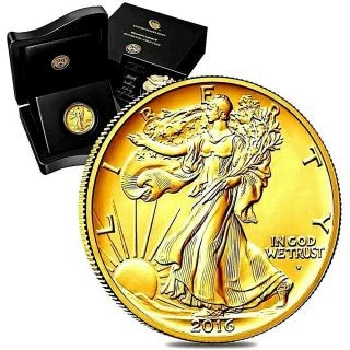 2016 - W Walking Liberty Centennial Gem Uncirculated 24 Karat 1/2 Oz Gold Coin