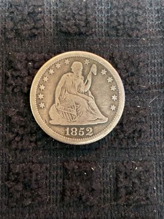 1852 - O Seated Liberty Quarter 25c Rare Key Date Low Mintageonly 96k Vf