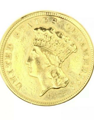 1854 Indian Princess $3 Three Dollar Gold Coin