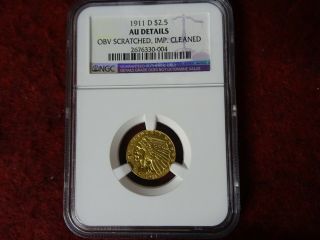 1911 D $2.  5 Gold Liberty Head,  Ngc Au Details