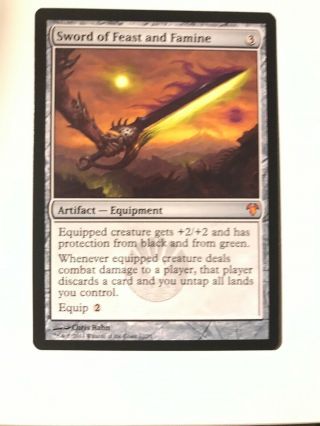 Mtg Magic 1x Sword Of Feast And Famine Modern Event Deck Light Play - Nm