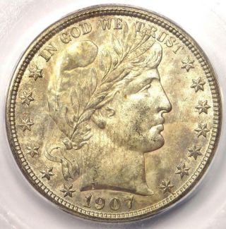 1907 Barber Half Dollar 50c - Icg Ms63 - Rare Certified Coin - $950 Value