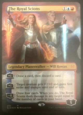 Mtg Throne Of Eldraine - 1 Nm Extended Art Foil The Royal Scions
