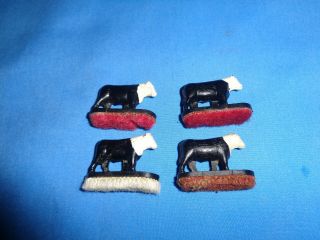 4 Black Cows For American Flyer 771/k771 Operating Stockyard