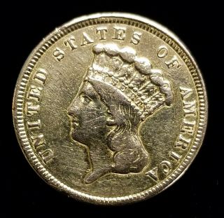1854 Indian Princess $3 Three Dollar Gold Coin W/ Xf Details