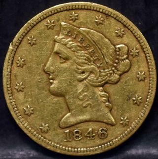 1846 Small Date $5 Liberty Head Half Eagle Gold Id Hh60