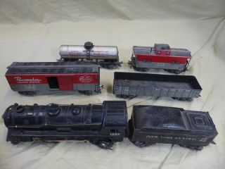 Vintage Marx Toys O - Gauge Trains: 999 Locomotive Engine W/tender & 4 Other Cars