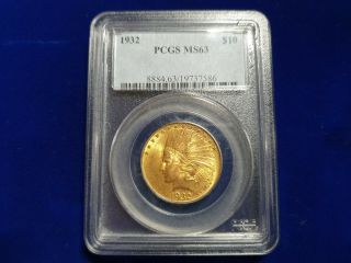 1932 $10 Pcgs Ms63 - Indian Eagle - Gold Us Bullion Coin