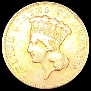 1856 - S Three Dollar Piece About Uncirculated San Fran Lustrous Gold $3 Coin Nr