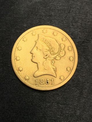 1851 O $10 Gold Liberty Eagle Early Gold Scarce Early Orleans