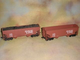 2 O - Scale 2 - Rail Weaver L&n " Dixie Line " 2 - Bay Hopper Cars 82253