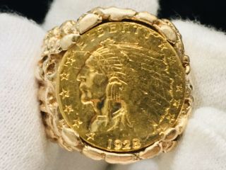 1928 Us Indian Head Gold $2.  50 Indian Head Coin Solid 14k Custom Ring.  19.  2 Grams