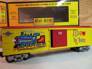 Mth Rail King Train I Love Toy Trains Limited Edition Railroad Box Car 30 - 7499