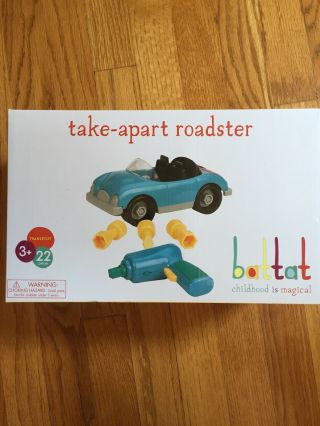 Battat Take - Apart Roadster Toy Convertible Car Tools Turquoise Blue Ages 3,  Mib
