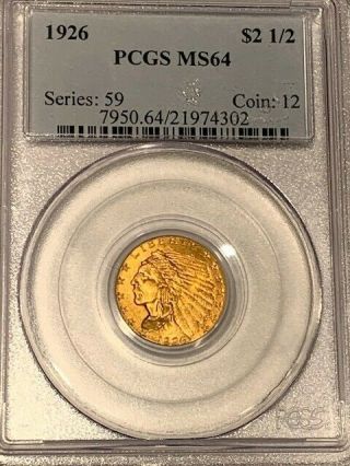 1926 $2 - 1/2 Gold Sesquicentennial Coin Pcgs Ms64