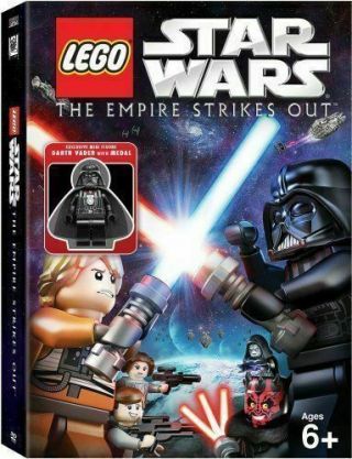 Lego Star Wars The Empire Strikes Out Dvd W/ Exclusive Darth Vader Minifigure