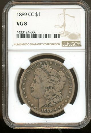 1889 - Cc $1 Morgan Silver Dollar Ngc Vg8