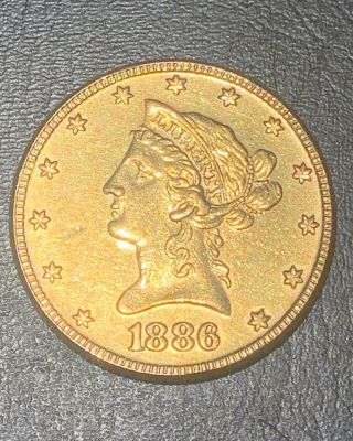 1886 S $10 Liberty Head Eagle United States Gold Coin