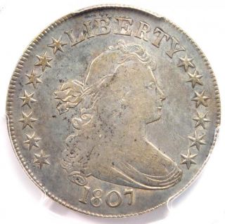 1807 Draped Bust Half Dollar 50c Coin - Certified Pcgs Vf25 - $800 Value
