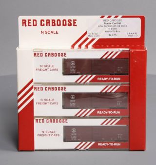 Red Caboose 17037 N Scale Maine Central Ara Box Car W/ab Brake 3 - Pack Ln/box