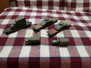 N Scale Military Army Tanks And Trucks For Model Train Layout