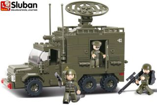 Sluban Army B0300 Radar Truck Kids Military Building Block Bricks Toy Army Set