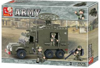 Sluban Army B0300 Radar Truck Kids Military Building Block Bricks Toy Army Set 2