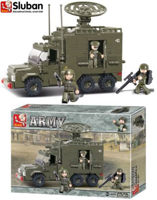 Sluban Army B0300 Radar Truck Kids Military Building Block Bricks Toy Army Set 3