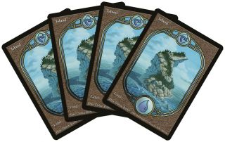 Island [4x X4] Unglued Nm - M Basic Land Extended / Full Art Magic Cards Abugames