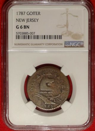 1787 Goiter Jersey Copper Ngc G 06 Choice Good Maris 37 - J Colonial Variety