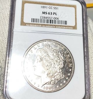 1891 - Cc Morgan Silver Dollar Ngc - Ms63 Proof - Like Hundreds Of Undergraded List