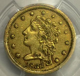 1838 Classic Head Quarter Eagle Pcgs Xf45 Scarce Old Gold Coin