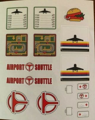 Custom Replacement Vinyl Stickers For Lego 6399 Airport Shuttle - Die Cut