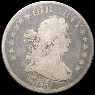 1805 Draped Bust Quarter Nicely Circulated Philadelphia 25c Silver Collectible