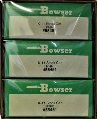 Bowser 55451 3 Pack Of K - 11 Stock Cars Prr 2nd Series Ho Scales
