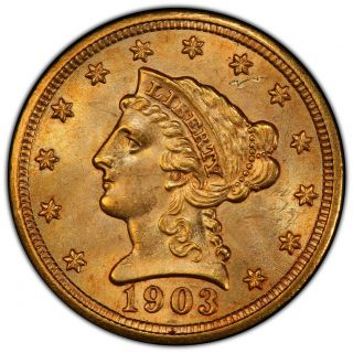 1903 Gold Liberty Head Quarter Eagle $2.  50 Pcgs Ms64