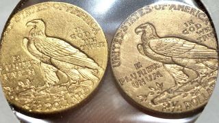 2x 1914 D $2.  5 Gold Indian Head MS,  None Better Than This WoW U.  S.  Coin 2