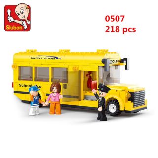 Sluban Blocks Diy Kids Building Educational Toy Puzzle School Bus 0507