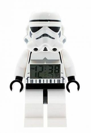 Lego Star Wars Stormtrooper Figurine Alarm Clock 9002137 9.  5 " Tall