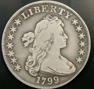 1799 Draped Bust Silver Dollar $1 Coin Fine
