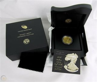 2016 - W 1/2 Oz Gold Walking Liberty Half Dollar Centennial (w/ogp)
