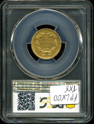 1856 - S G$3 Gold Indian Princess Three Dollar Piece VF30 PCGS 37627791 2