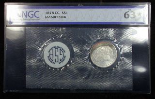 1878 Cc Ngc Ms63 Rainbow Crescent Toned Gsa Soft Pack Morgan Dollar (jl1653)